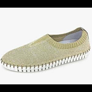 Lucy Gold Mesh Tennis Shoe